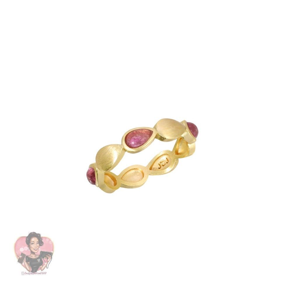 JOY DRAVECKY Sacred Bloom Band Pink Tourmaline Ring